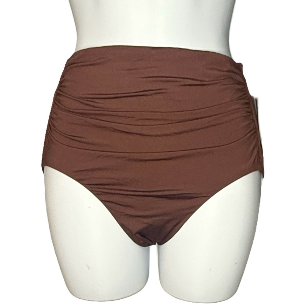 Shade & Shore - Women’s Shirred High Waist Full Coverage Bikini Bottom - COPY - Picture 6 of 12